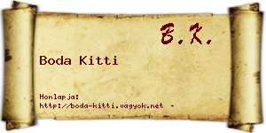 Boda Kitti névjegykártya